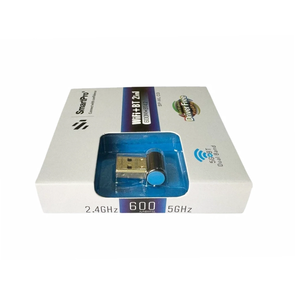 Smart Pro Usb Wi-Fi Adapter 600 Mbps Dual Band With Bluetooth view 3